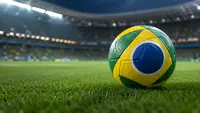 Football with Brazil colors