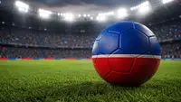 Football with Haiti colors