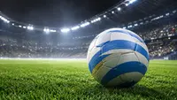 Football with Uruguay colors