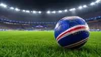 Football with Cape Verde colors