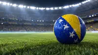 Football with Bosnia and Herzegovina colors